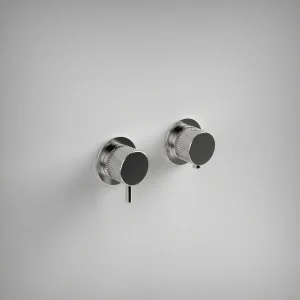 Ava Fluted 2 Way 2 Handle Thermostatic Valve W/flanges 3.0 - Polished Stainless Steel