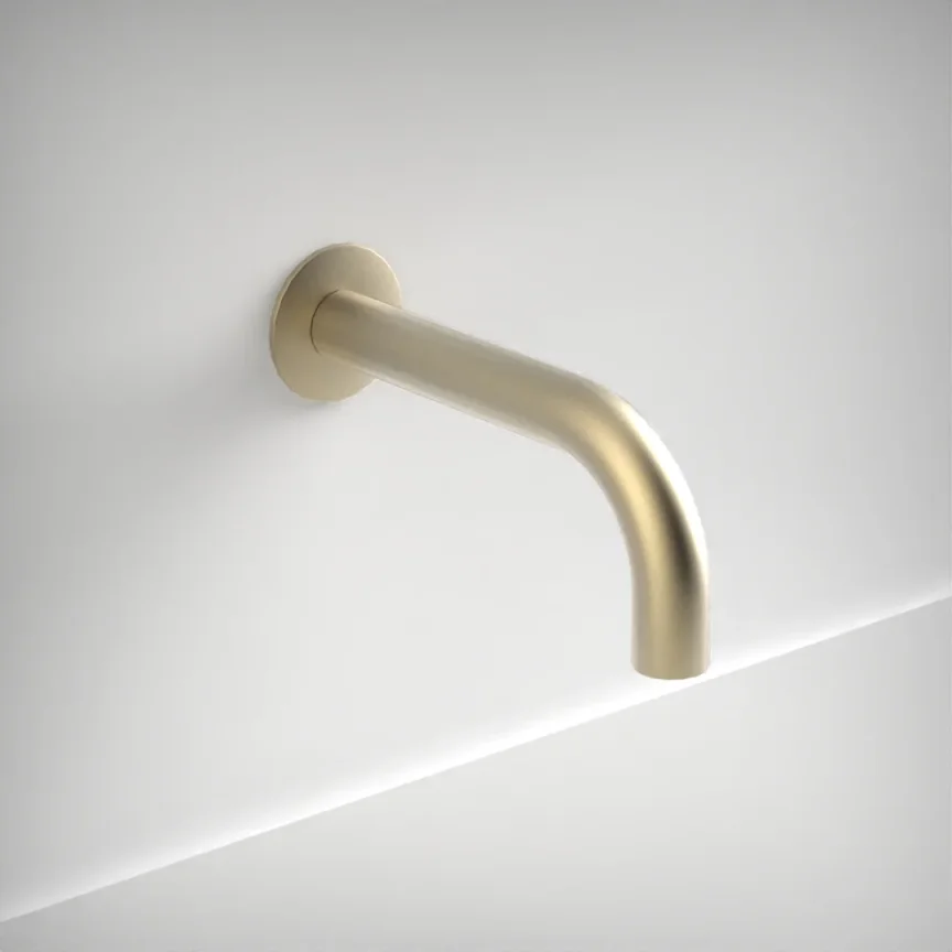 Ava Trend 184mm Wall Mounted Spout Only With 60mm Flange - Brushed Brass product image - Image 1