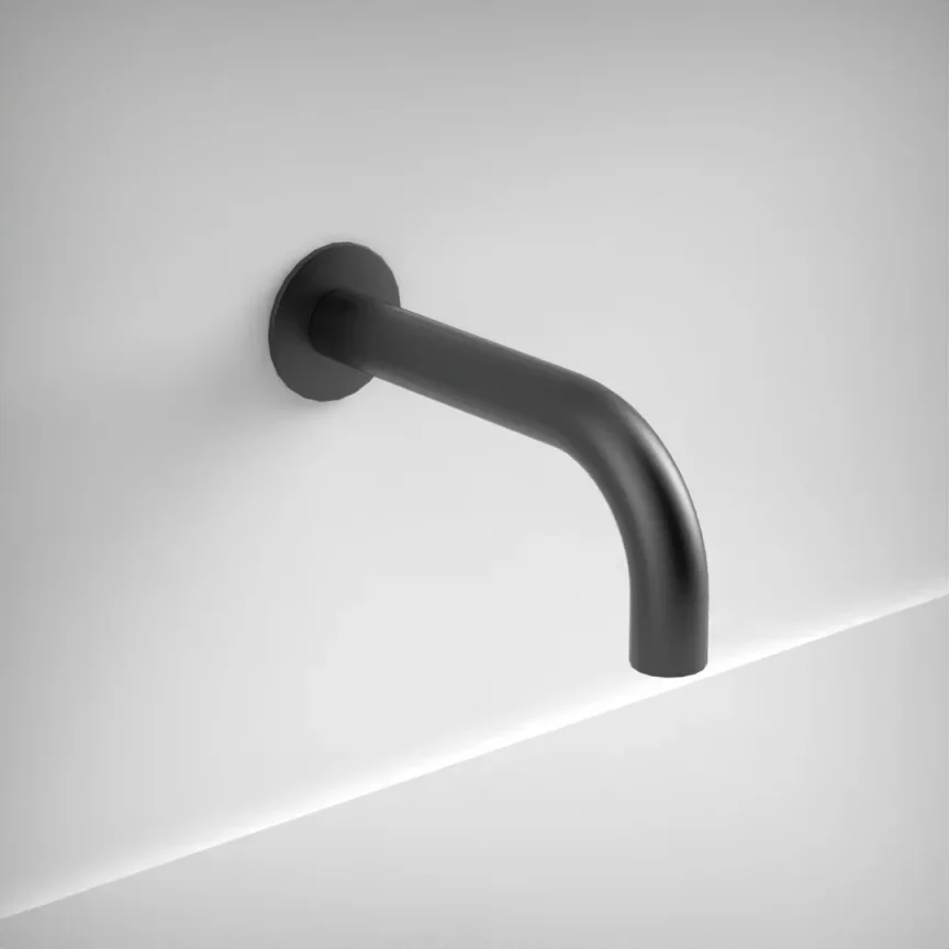 Ava Trend 184mm Wall Mounted Spout Only With 60mm Flange - Brushed Black product image - Image 1