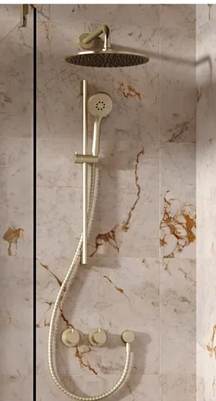 Crosswater Module Shower Set 2 Brushed Brass 300mm detail view - Image 2