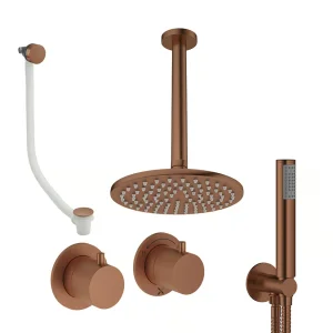 Crosswater Module Shower Set 6 Brushed Bronze 200mm Ceiling Mounted