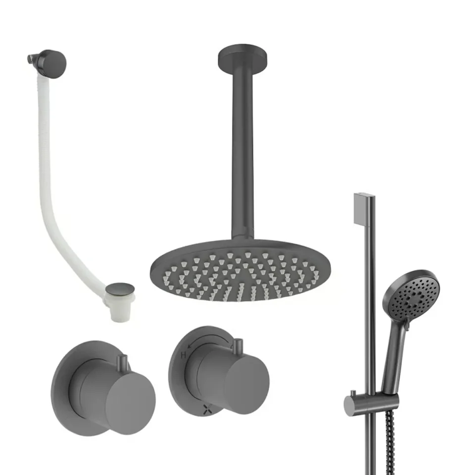Crosswater Module Shower Set 7 Slate 200mm Ceiling Mounted product image - Image 1