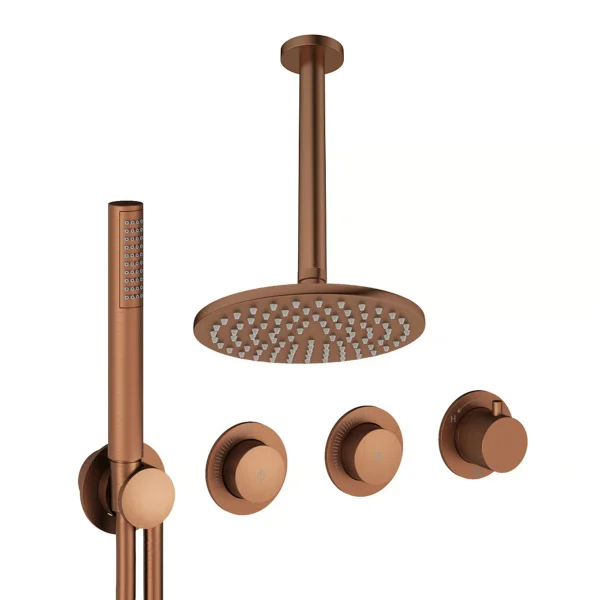 Crosswater Module Shower Set 8 Brushed Bronze 200mm Ceiling Mounted