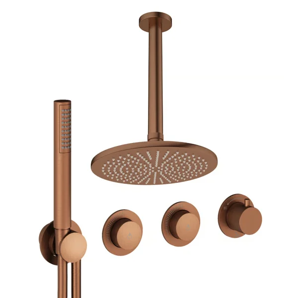 Crosswater Module Shower Set 8 Brushed Bronze 300mm Ceiling Mounted