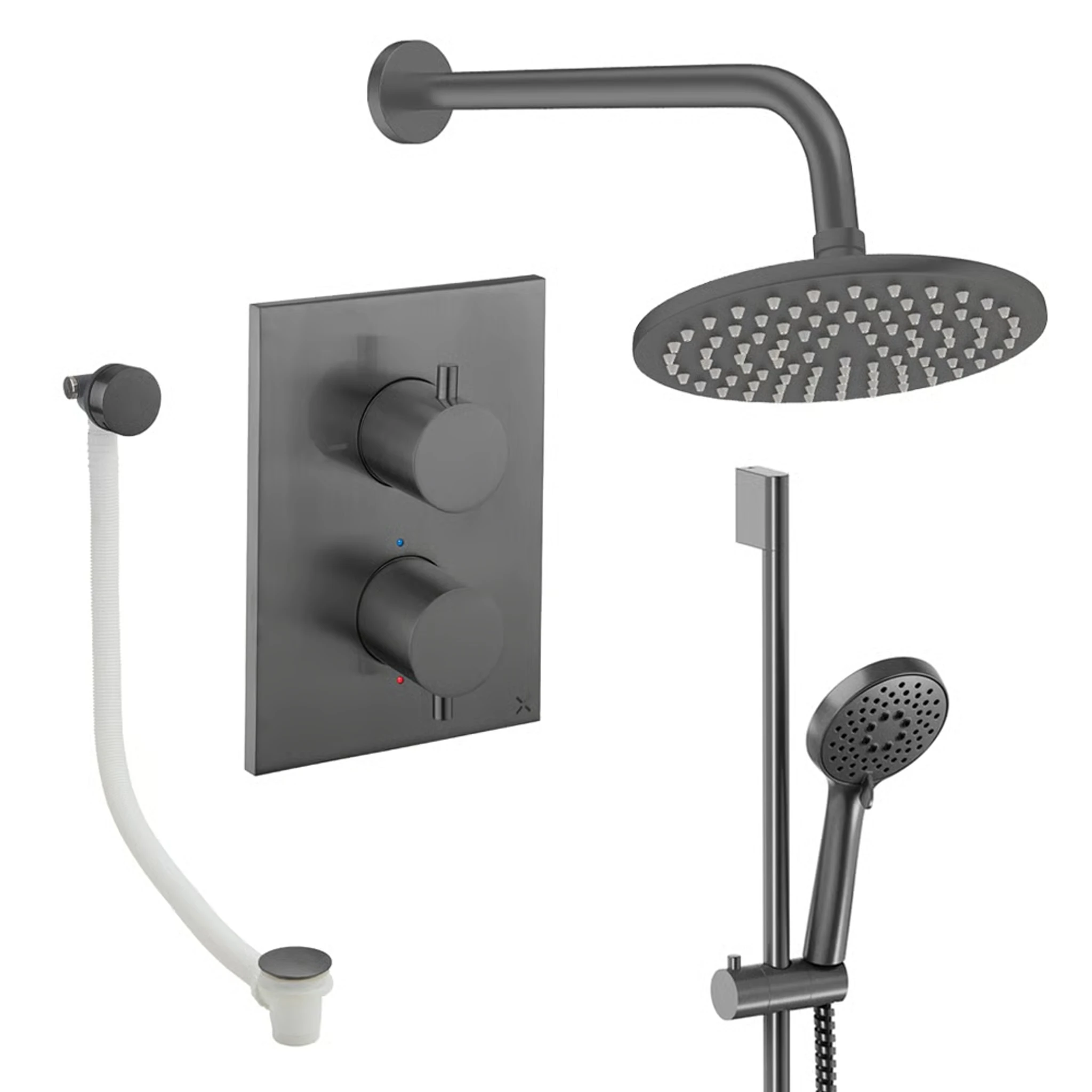 Crosswater Crossbox Shower Set 10 Slate 200mm