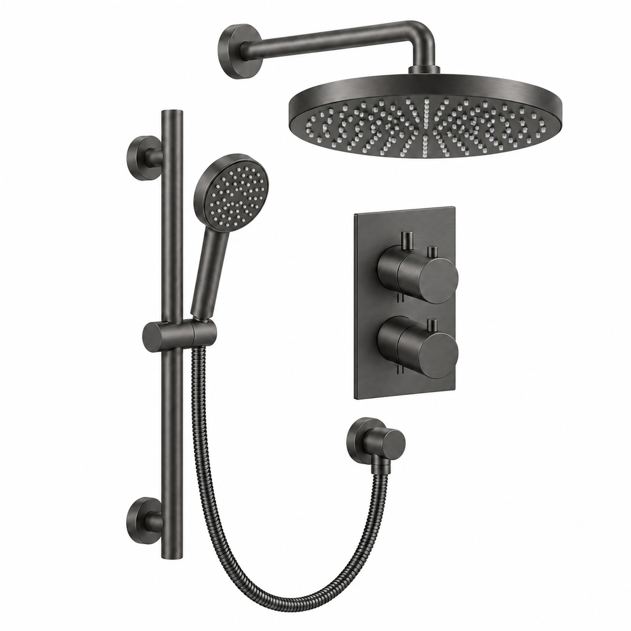 Crosswater Crossbox Shower Set 10 Slate 300mm