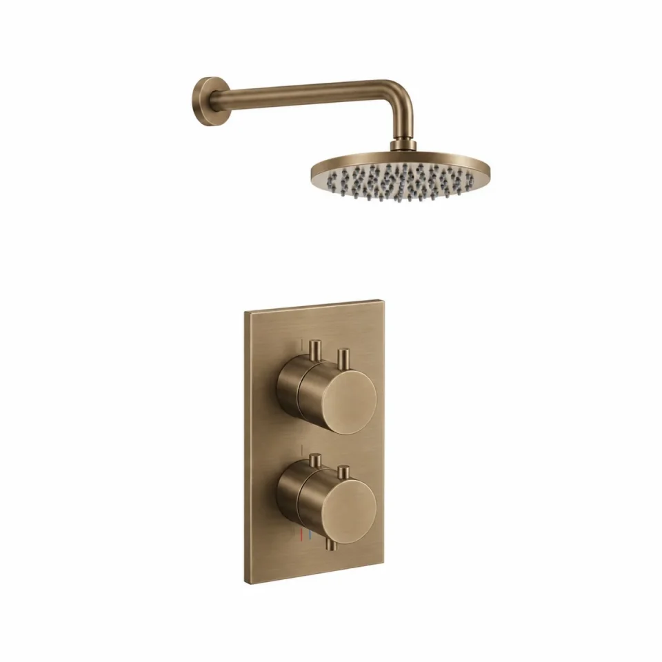 Crosswater Crossbox Shower Set 1 Brushed Bronze 200mm product image - Image 1