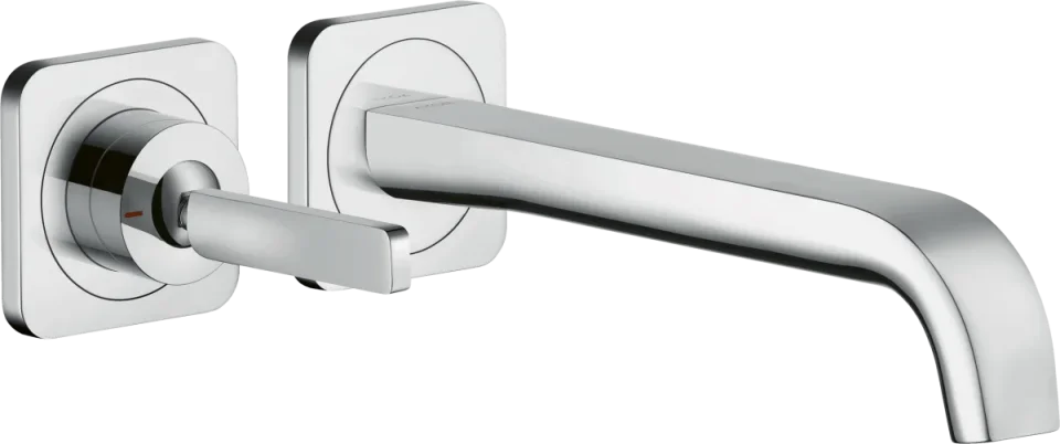 Axor Citterio E Single Lever Basin Mixer Wall-mounted With Pin Handle, Spout 221 Mm And Escutcheons Chrome product image - Image 2