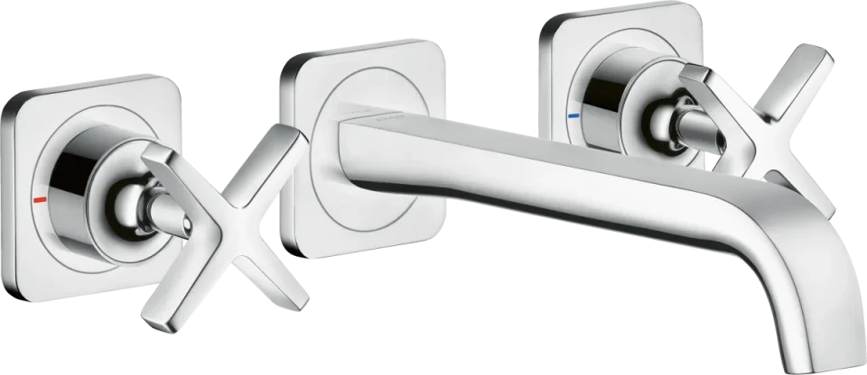 Axor Citterio E 3-hole Basin Mixer For Concealed Installation Wall-mounted With Spout 220 Mm And Escutcheons Chrome product image - Image 2