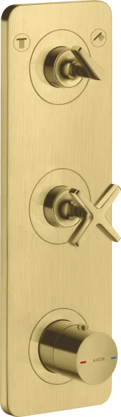 Axor Citterio E Thermostatic Module 380/120 For Concealed Installation For 2 Outlets With Plate Brushed Brass