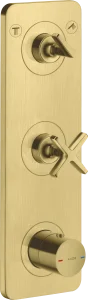 Axor Citterio E Thermostatic Module 380/120 For Concealed Installation For 2 Outlets With Plate Brushed Brass