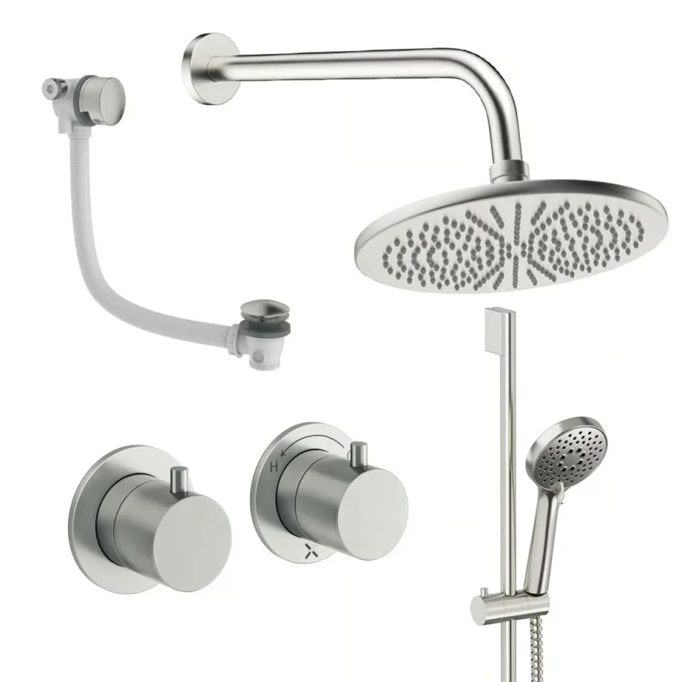 Crosswater Module Shower Set 7 Brushed Nickel 300mm product image - Image 1