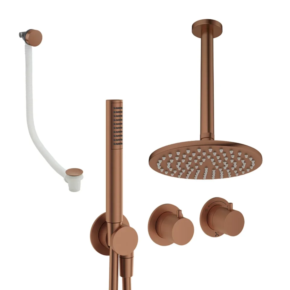 Crosswater Module Shower Set 9 Brushed Bronze 200mm Ceiling Mounted product image - Image 1
