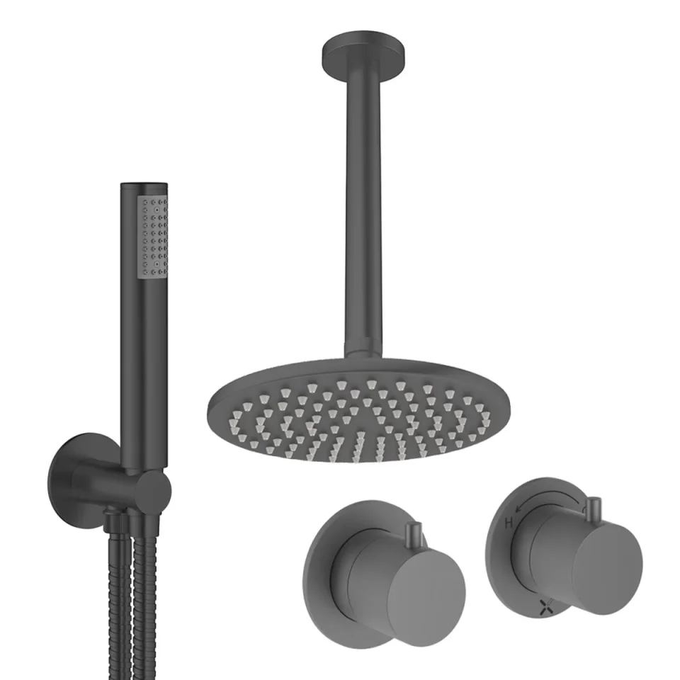 Crosswater Module Shower Set 1 Slate 200mm Ceiling Mounted product image - Image 1