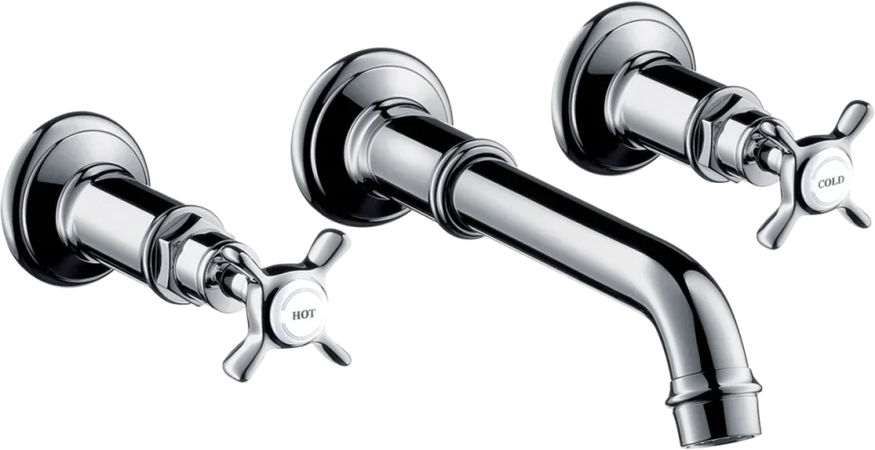 Axor Montreux 3-hole Basin Mixer For Concealed Installation Wall-mounted And Cross Handles Chrome product image - Image 2