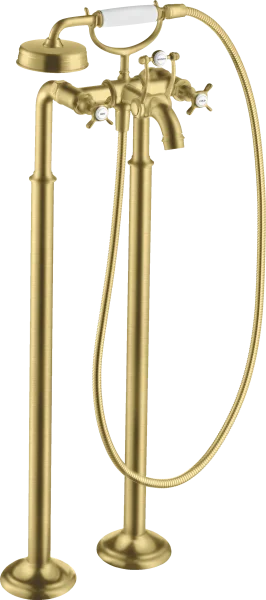Axor Montreux 2-handle Manual Bath Mixer Floor-standing With Cross Handles Brushed Brass
