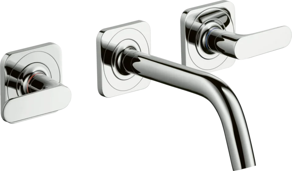 Axor Citterio M 3-hole Basin Mixer For Concealed Installation Wall-mounted With Spout 166 Mm, Lever Handles And Escutcheons Chrome product image - Image 2