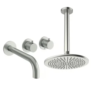Crosswater Module Shower Set 3 Brushed Nickel 300mm Ceiling Mounted