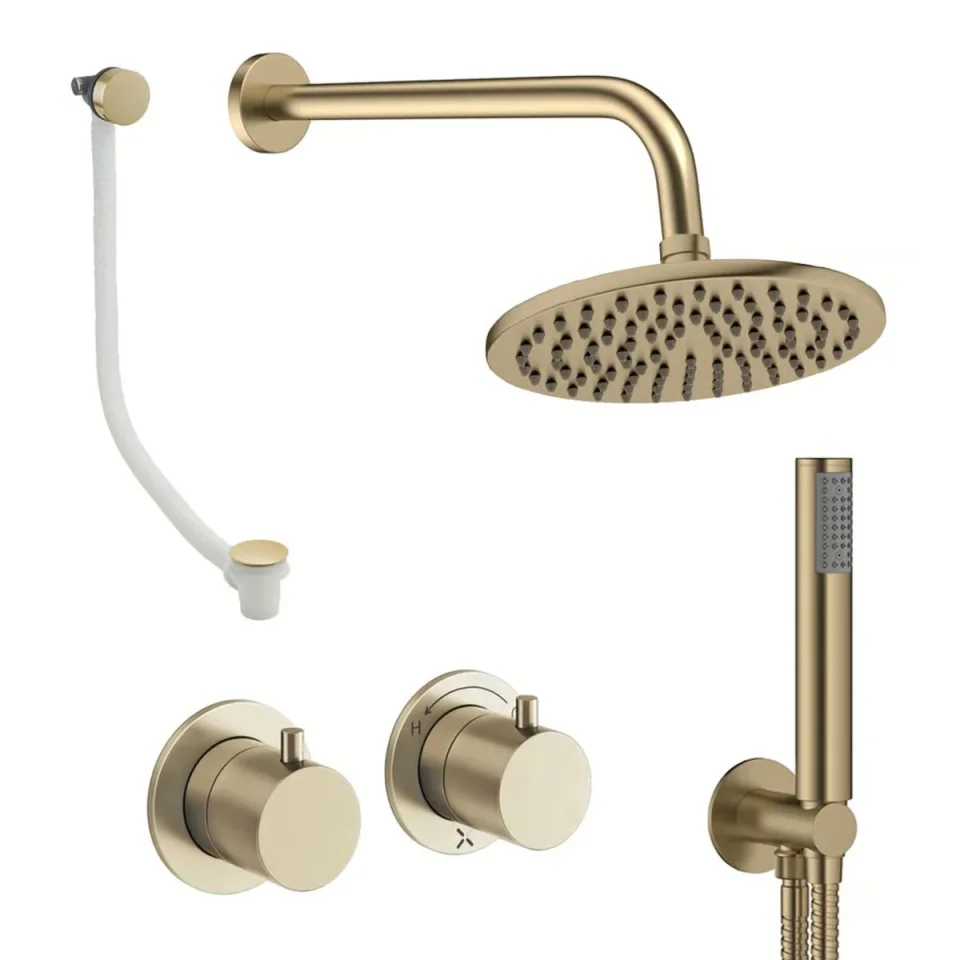 Crosswater Module Shower Set 6 Brushed Brass 200mm product image - Image 1