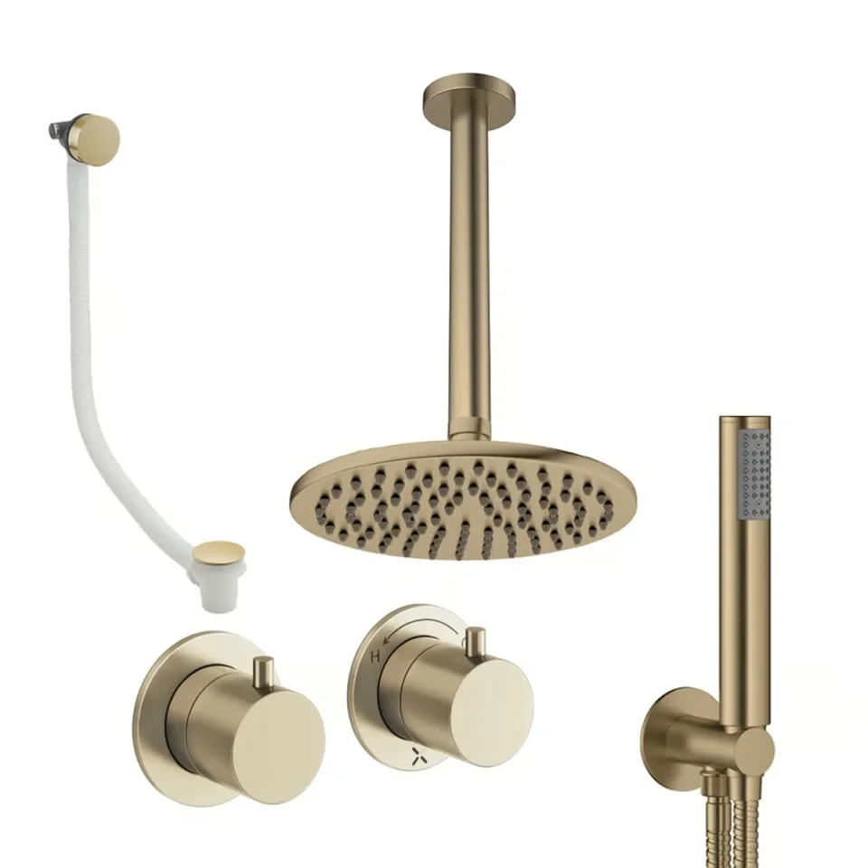 Crosswater Module Shower Set 6 Brushed Brass 200mm Ceiling Mounted product image - Image 1