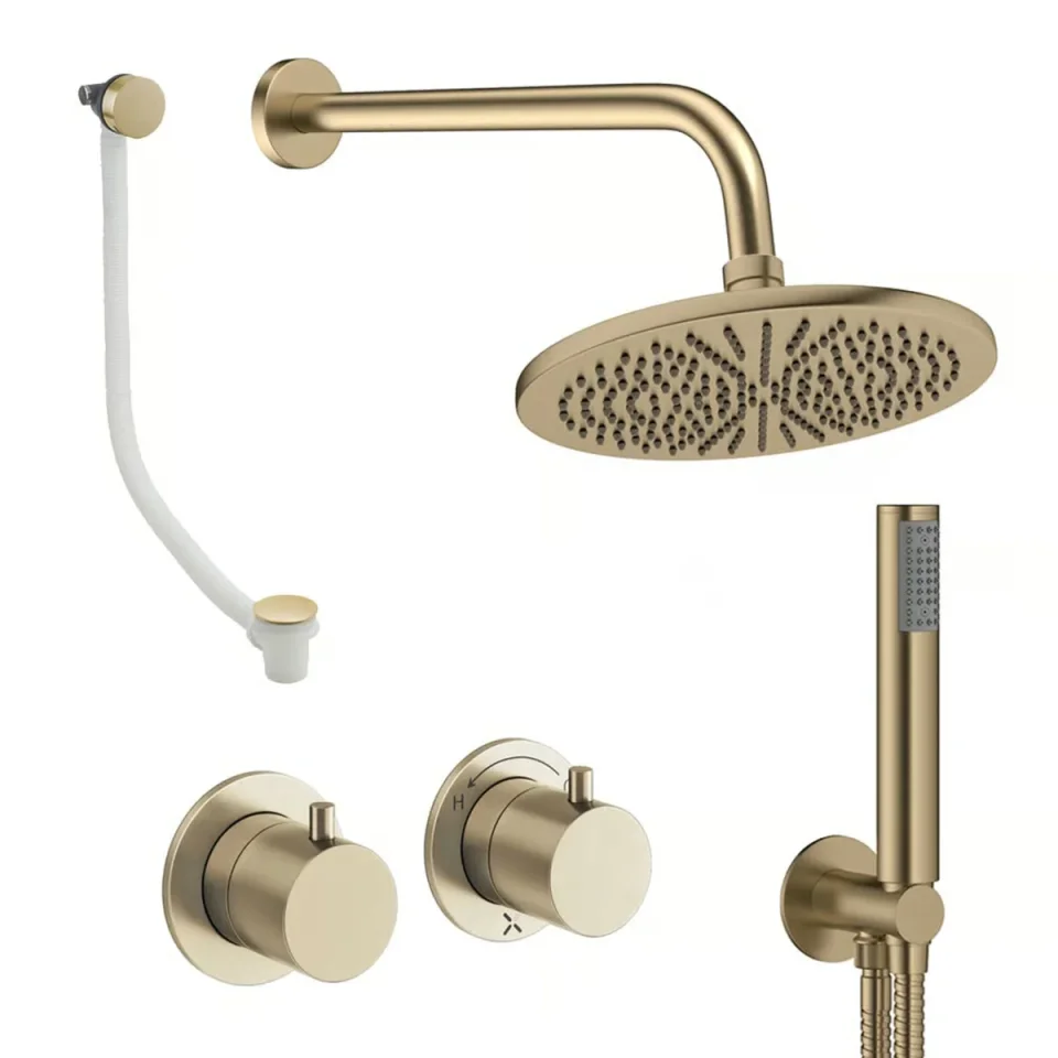 Crosswater Module Shower Set 6 Brushed Brass 300mm product image - Image 1