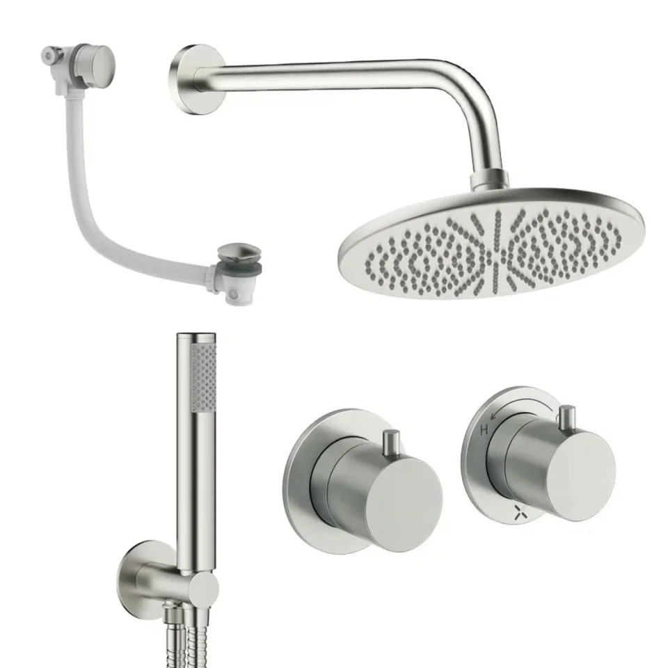 Crosswater Module Shower Set 6 Brushed Nickel 300mm product image - Image 1