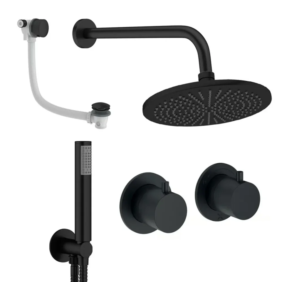 Crosswater Module Shower Set 6 Matt Black 300mm product image - Image 1