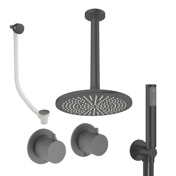 Crosswater Module Shower Set 6 Slate 300mm Ceiling Mounted