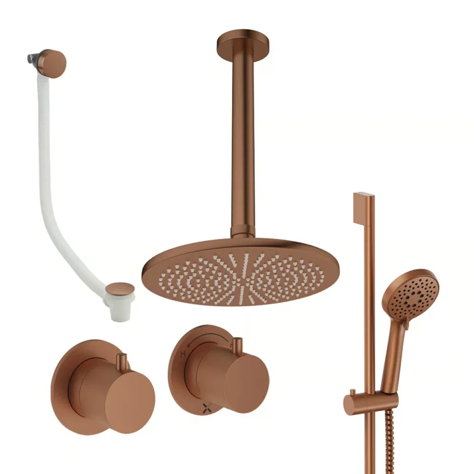 Crosswater Module Shower Set 7 Brushed Bronze 300mm Ceiling Mounted product image - Image 1