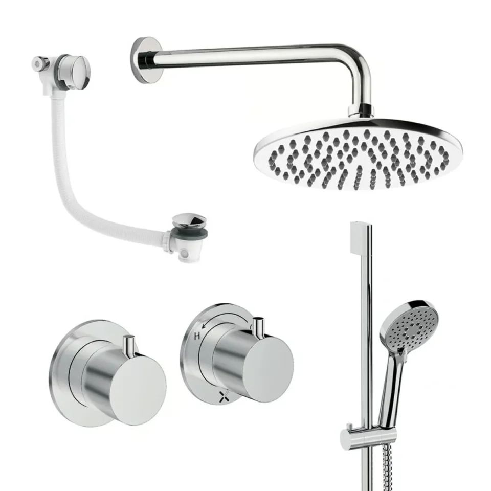 Crosswater Module Shower Set 7 Chrome 200mm product image - Image 1