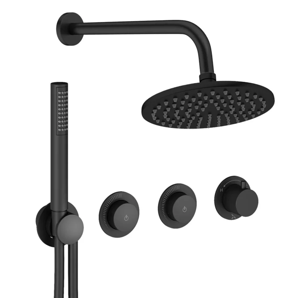 Crosswater Module Shower Set 8 Matt Black 200mm product image - Image 1