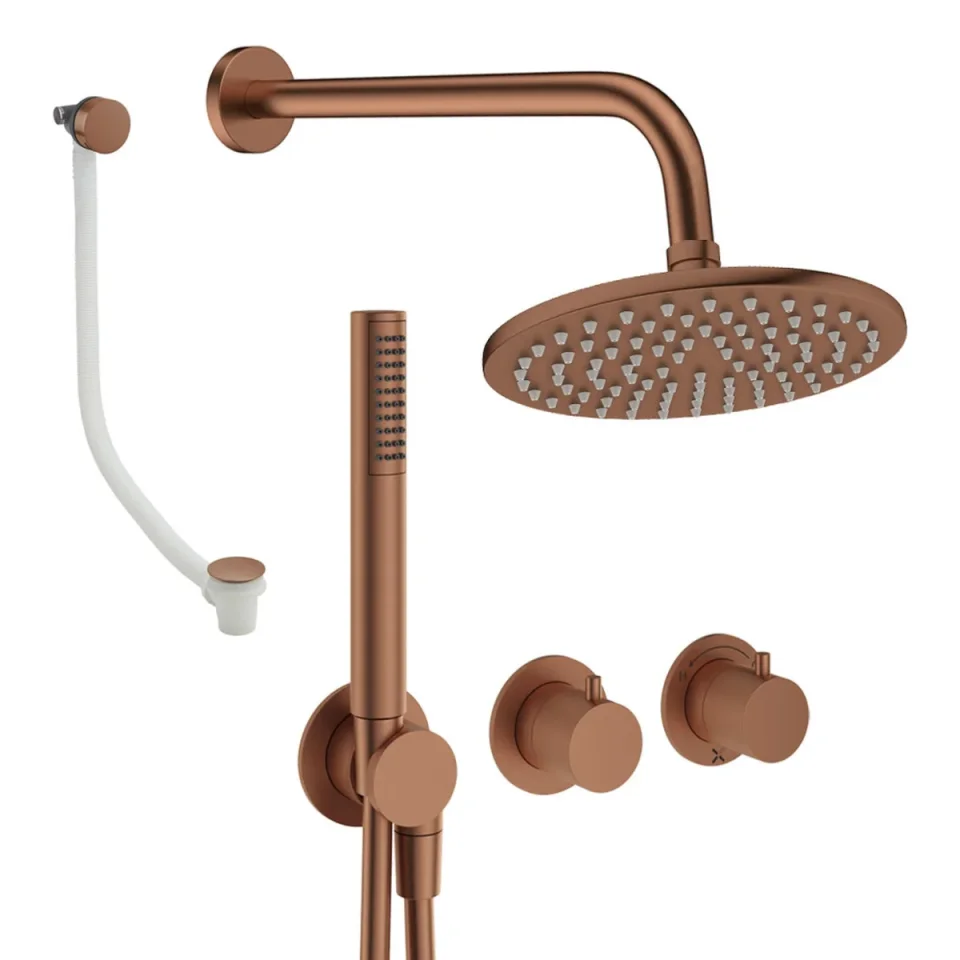 Crosswater Module Shower Set 9 Brushed Bronze 200mm product image - Image 1