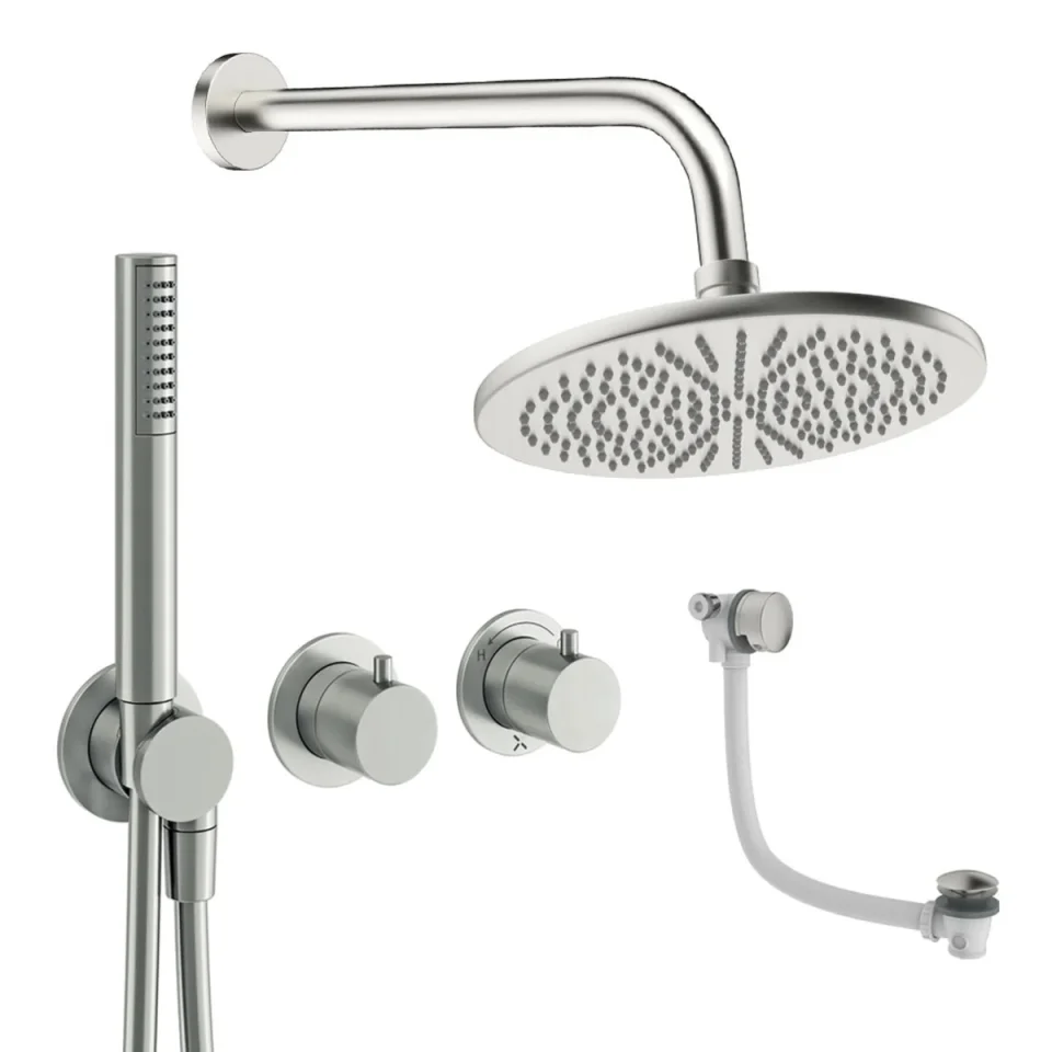 Crosswater Module Shower Set 9 Brushed Nickel 300mm product image - Image 1