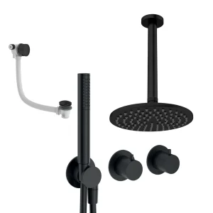Crosswater Module Shower Set 9 Matt Black 200mm Ceiling Mounted