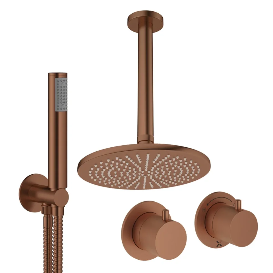 Crosswater Module Shower Set 1 Brushed Bronze 300mm Ceiling Mounted product image - Image 1