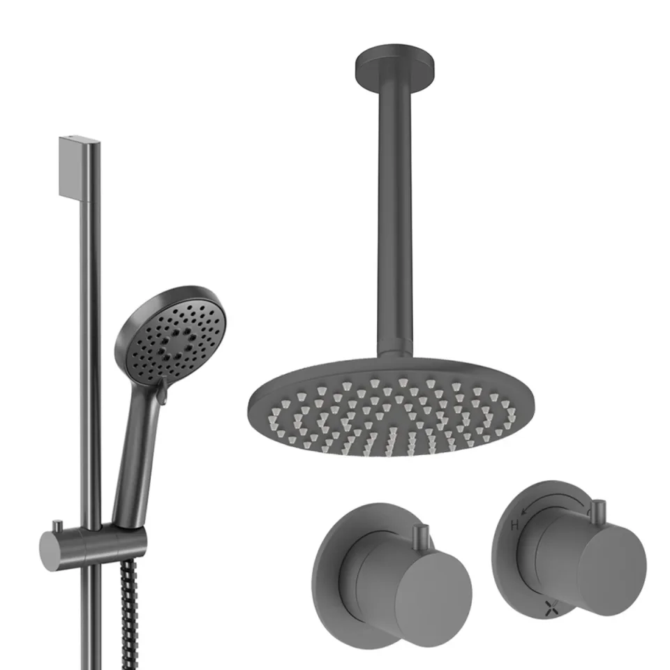 Crosswater Module Shower Set 2 Slate 200mm Ceiling Mounted product image - Image 1