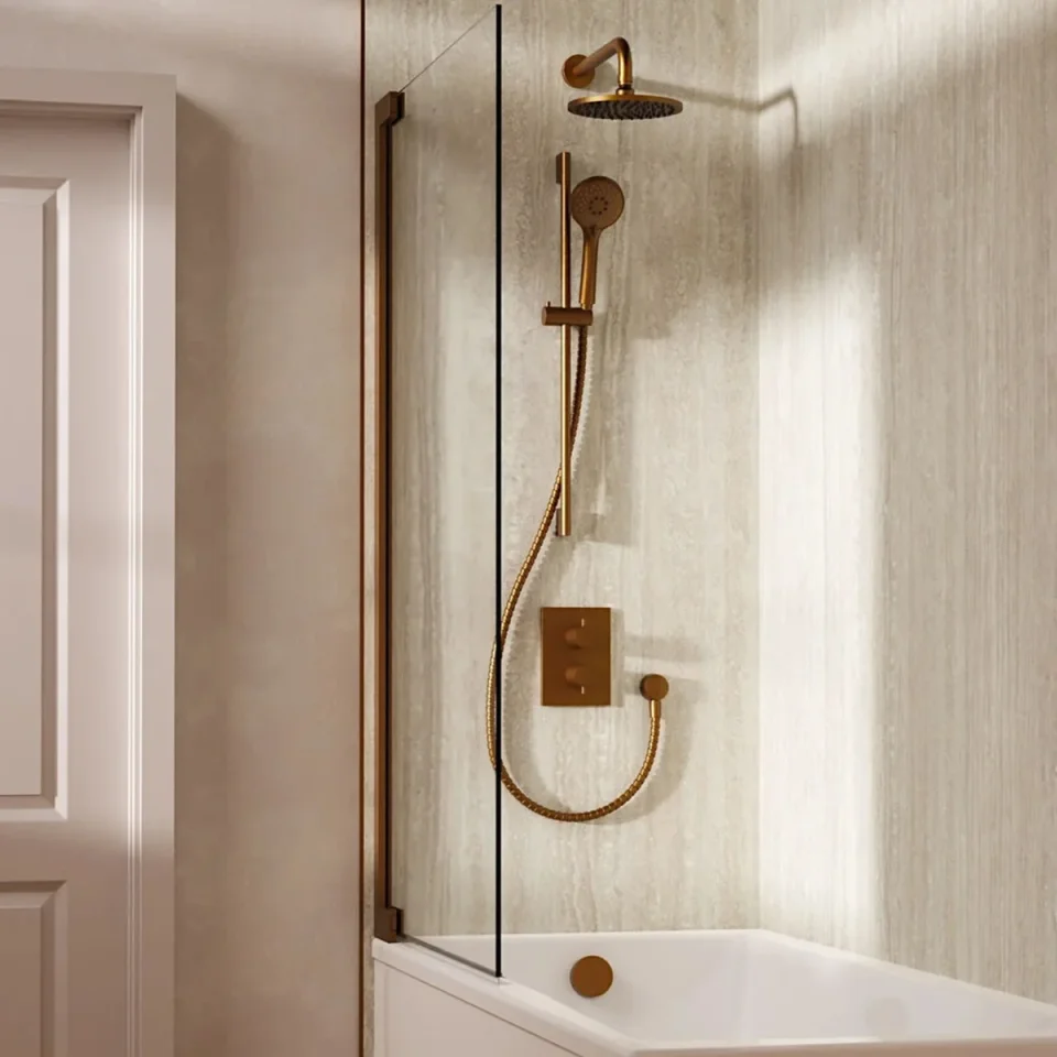 Crosswater Crossbox Shower Set 10 Brushed Bronze 200mm detail view - Image 2