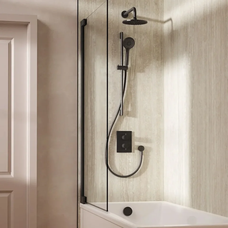 Crosswater Crossbox Shower Set 10 Slate 200mm detail view - Image 2