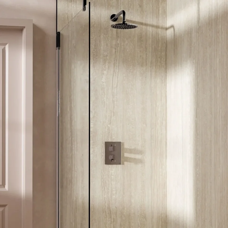 Crosswater Crossbox Shower Set 1 Chrome 200mm detail view - Image 2