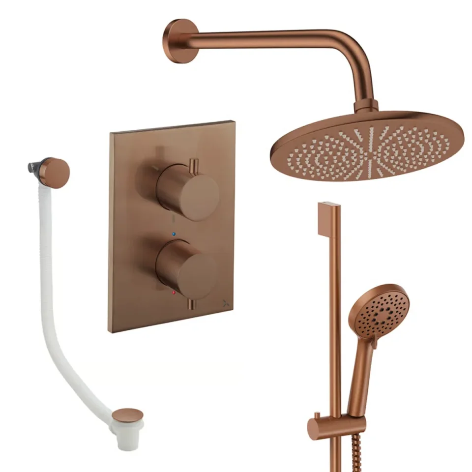 Crosswater Crossbox Shower Set 10 Brushed Bronze 300mm product image - Image 1