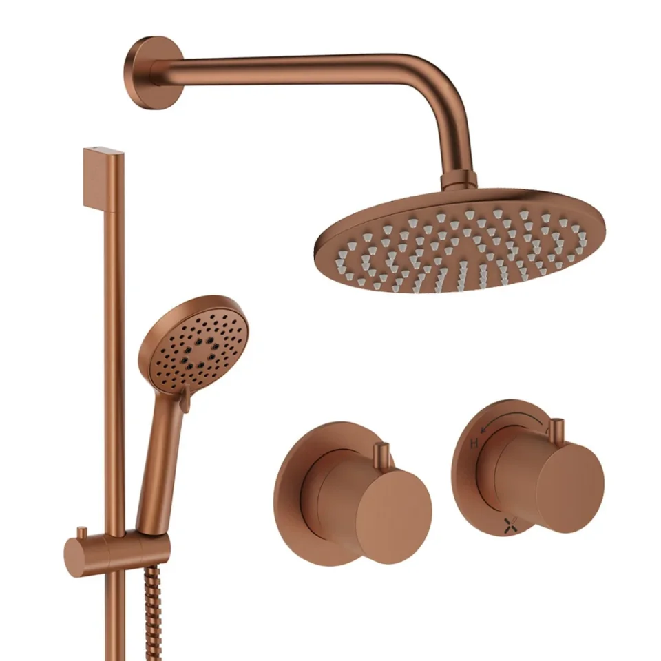 Crosswater Module Shower Set 2 Brushed Bronze 200mm product image - Image 1