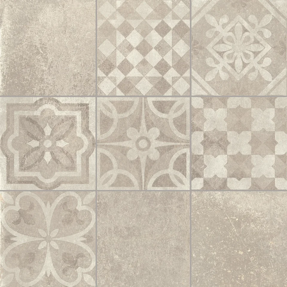 European Tiles Cemento BEIGE DECORE' 60 X 60 Rectified Matte Tile product image - Image 1