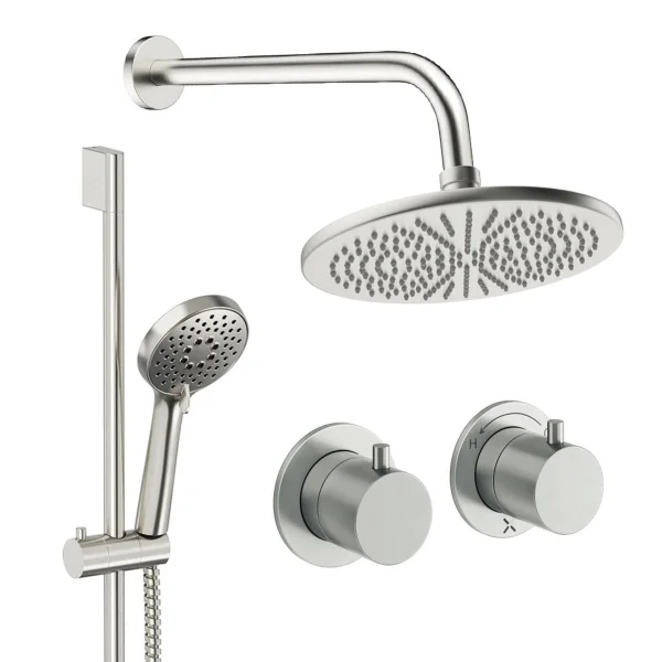 Crosswater Module Shower Set 2 Brushed Nickel 300mm