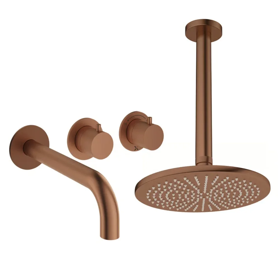 Crosswater Module Shower Set 3 Brushed Bronze 300mm Ceiling Mounted product image - Image 1