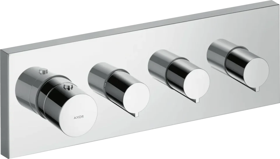 Axor Showersolutions Thermostatic Module 360/120 Square For Concealed Installation For 3 Outlets Chrome product image - Image 1