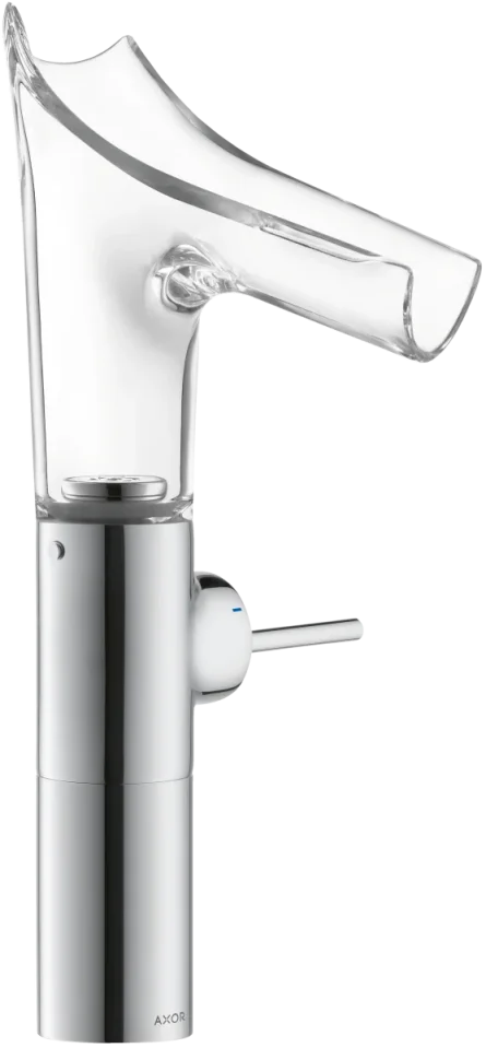 Axor Starck V Single Lever Basin Mixer 220 With Glass Spout For Wash Bowls Without Waste Chrome product image - Image 2