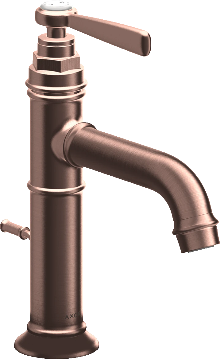 Axor Montreux Single Lever Basin Mixer 100 With Lever Handle And Pop-up Waste Brushed Red Gold