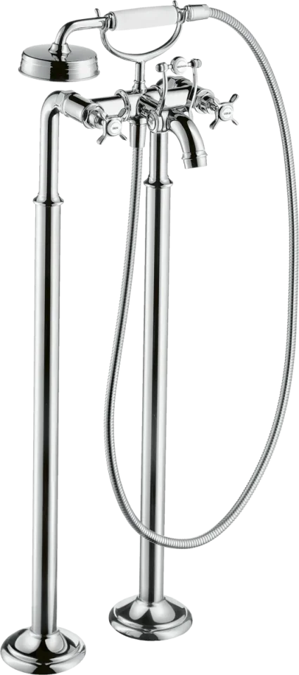 Axor Montreux 2-handle Manual Bath Mixer Floor-standing With Cross Handles Chrome product image - Image 2