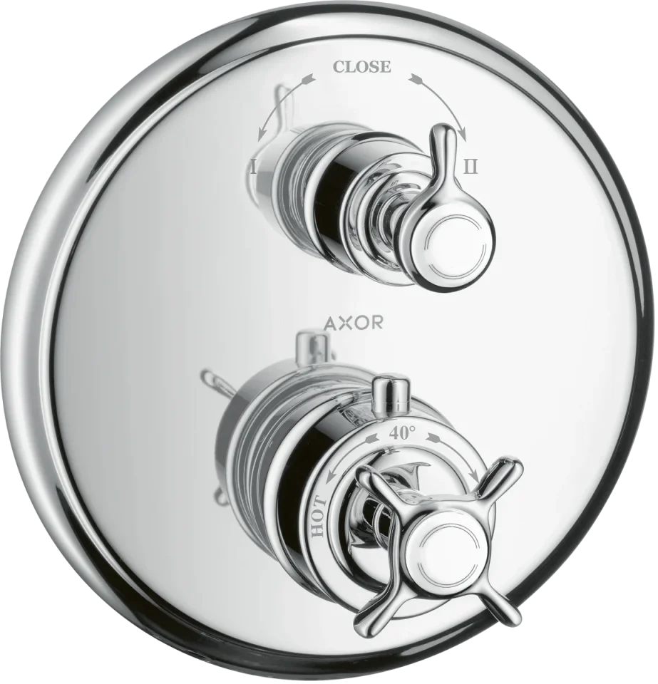 Axor Montreux Thermostatic Mixer For Concealed Installation With Cross Handle And Shut-off / Diverter Valve Chrome product image - Image 2