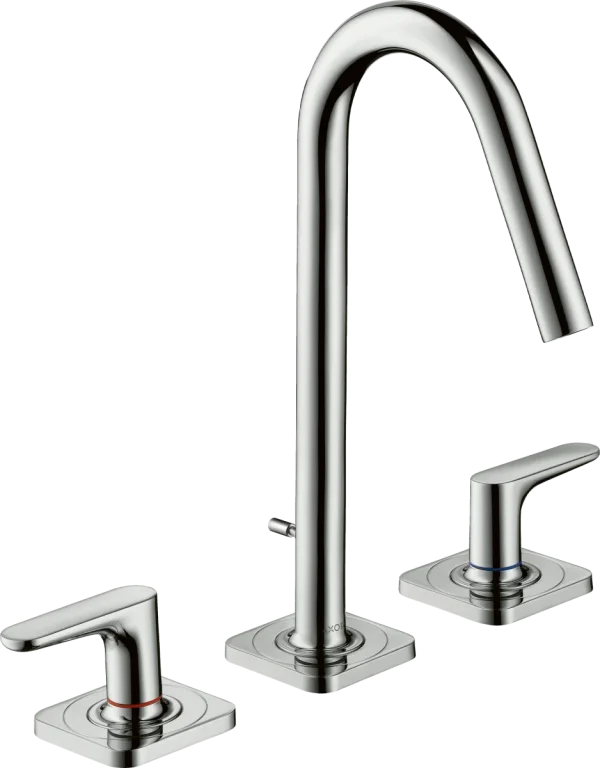 Axor Citterio M 3-hole Basin Mixer 160 With Lever Handles, Escutcheons And Pop-up Waste Chrome product image - Image 2
